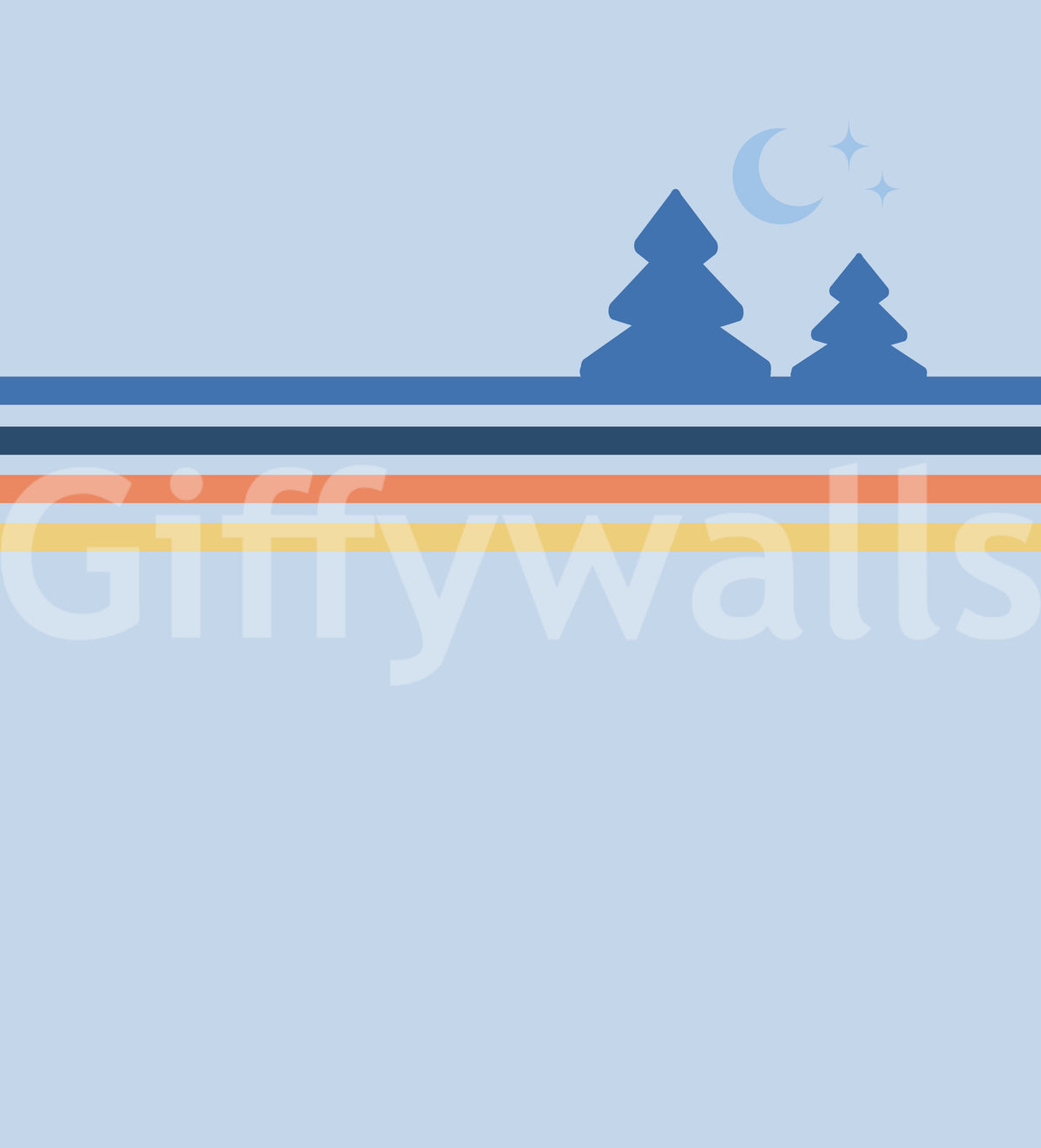 Minimalist Night Forest Horizon Wall Mural
