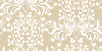 Cream and White Damask Silhouette Wallpaper⁠