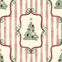Preppy Christmas Tree Bows Ribbon Stripes - Cranberry Red Wallpaper⁠