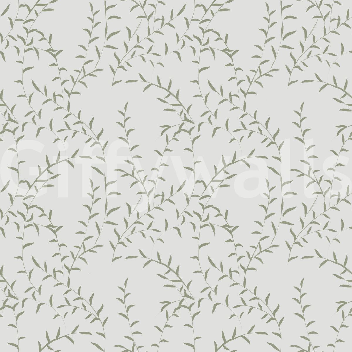 Minimalist Sage Leaf Trail Wallpaper⁠