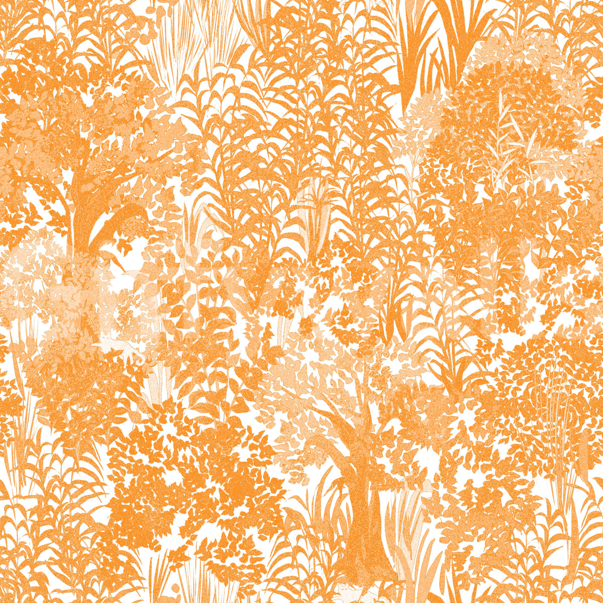 Orange Forest Silhouette Pattern Wallpaper⁠