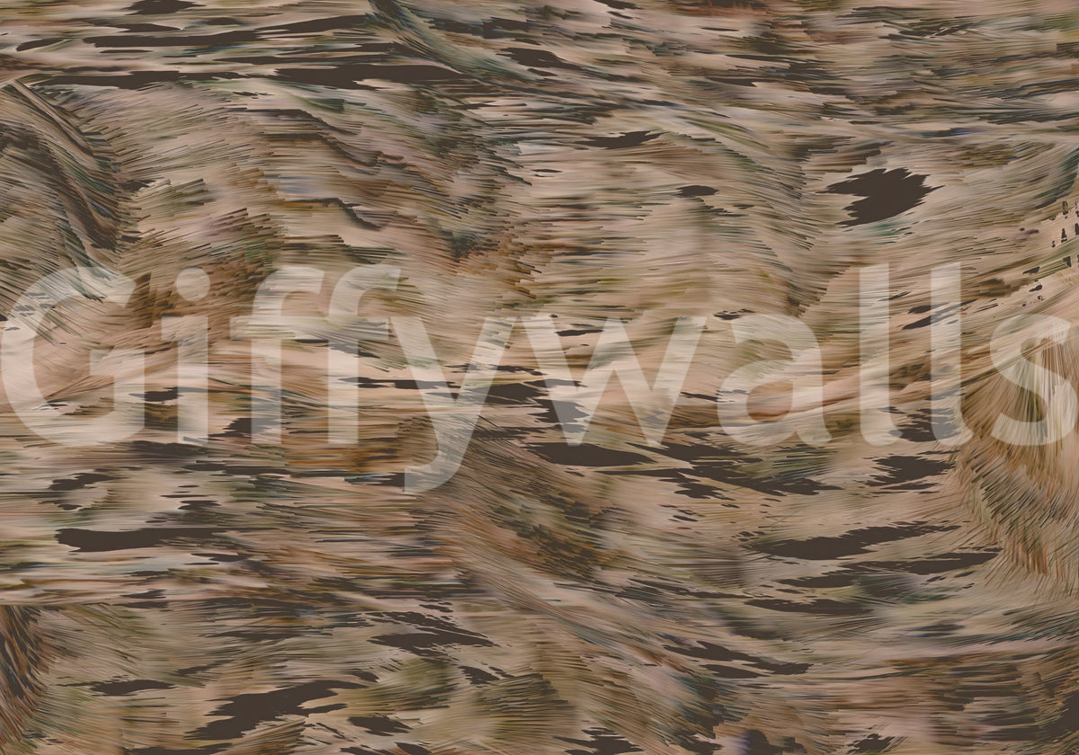 Earthy Tonal Brushstroke Motion Wall Mural