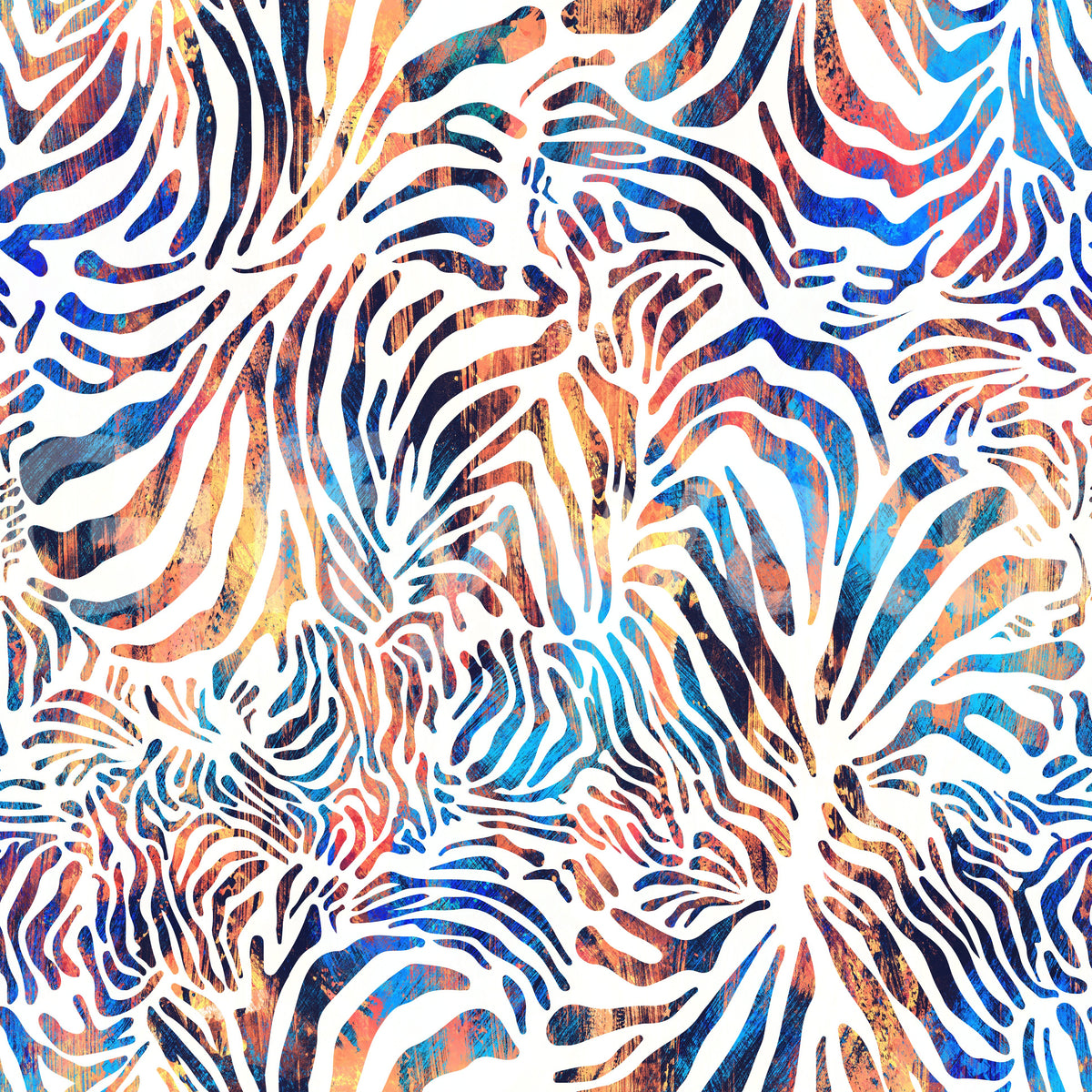 Vibrant Painted Zebra Stripe Wallpaper⁠