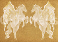 Rustic Mythological Pegasus Pattern Wall Mural