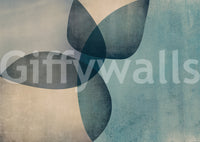 Organic Shapes Dusty Teal Wall Mural