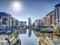Sunlit Riverside Metropolitan Architecture Wall Mural