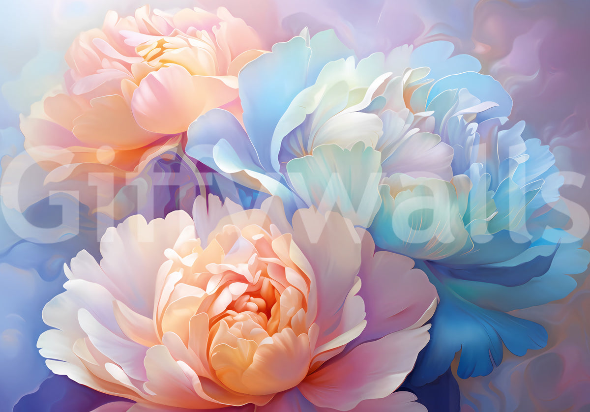 Pastel Peony Bloom Wall Mural