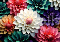 Layered Petal Botanical Abstract Composition Wall Mural