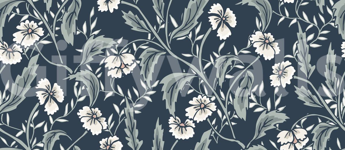 Sage and Charcoal Garden Trail Wallpaper⁠