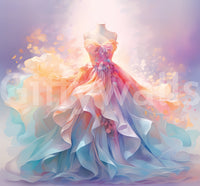 Delicate pastel dress Wall Mural