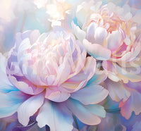 Abstract Botanical Peony Petals Wall Mural