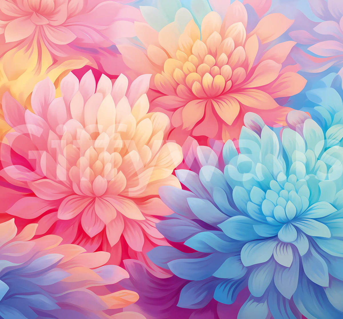 Abstract Petal Composition Wall Mural