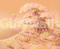 Dreamy Forest Café Scene Wall Mural