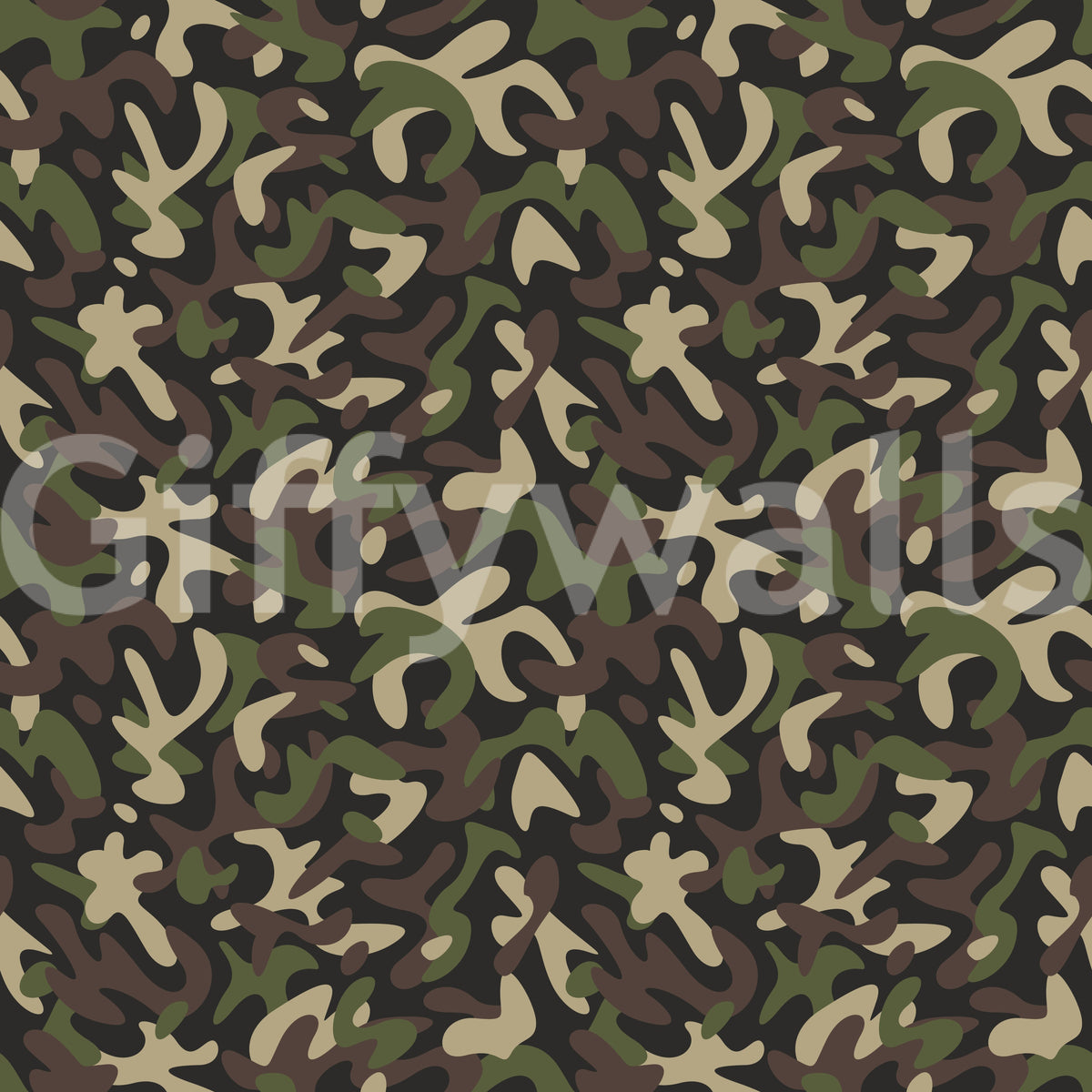 Classic Woodland Camouflage Pattern Wallpaper⁠