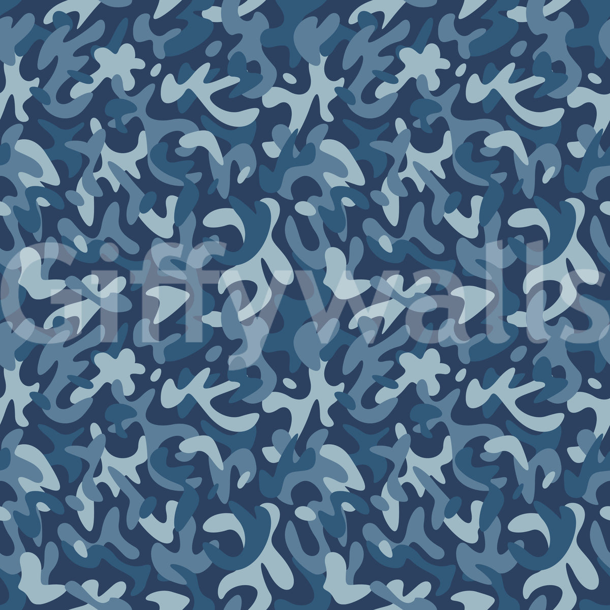 Midnight Navy Camo Pattern Wallpaper⁠