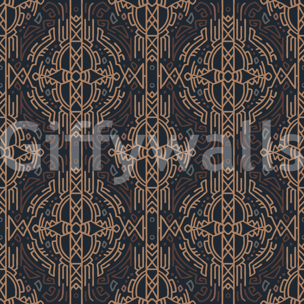 Earthy Tribal Abstract Symmetry Wallpaper⁠