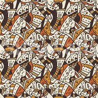 Abstract Tribal Spirals and Shapes Wallpaper⁠