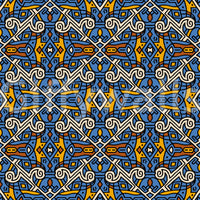 Tribal Mosaic Tile Motif Wallpaper⁠