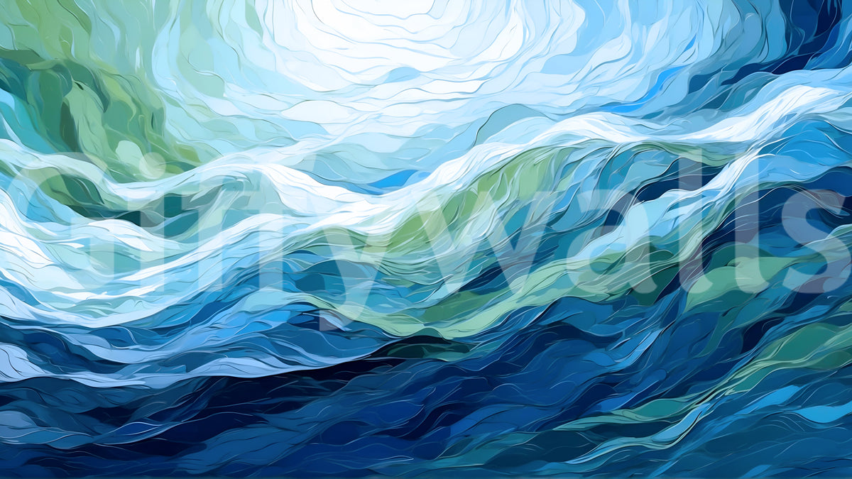 Ethereal Azure Flow Abstract Wall Mural