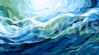 Ethereal Azure Flow Abstract Wall Mural