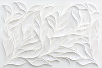 Sculpted White Petal Relief Wall Mural