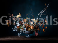 Rustic Autumnal Floral Composition Wall Mural