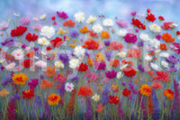 Wool Flowers Meadow Surface Wall Mural