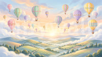 Pastel Skies and Floating Balloons Wall Mural