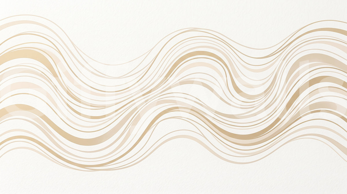 Cream and Beige Fluid Wave Lines Wall Mural