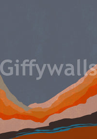 Abstract Painted Horizon Layers Wall Mural