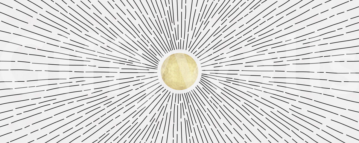Golden Sunburst Radiance Wall Mural
