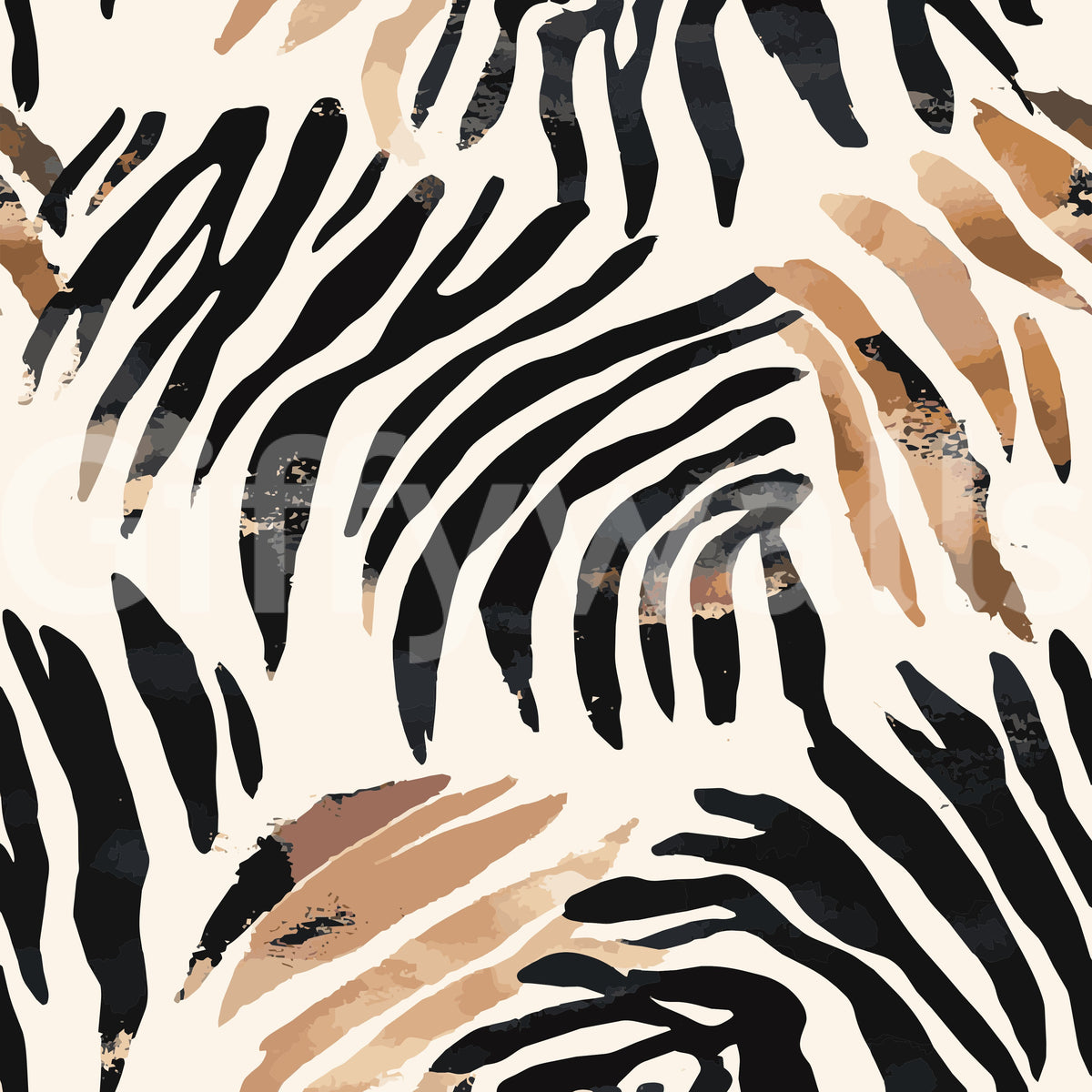 Abstract Zebra Stripe Brushwork Wallpaper⁠