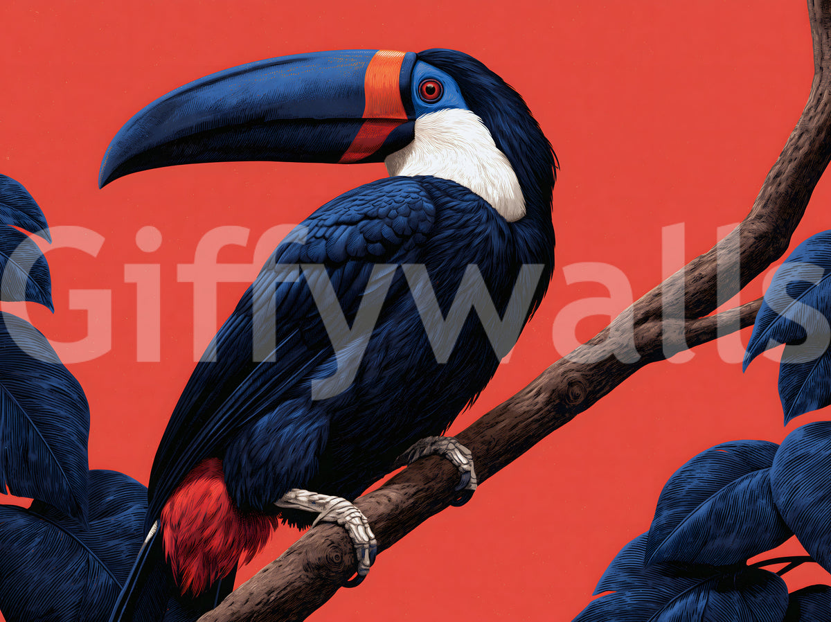 Exotic Jungle Bird Perch Wall Mural