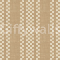 Ticking Checker Stripes - Beige Canvas Wallpaper⁠