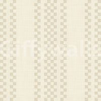 Ticking Checker Stripes - Cream Wallpaper⁠