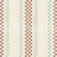 Ticking Checker Stripes - Terracotta & Watery Wallpaper⁠