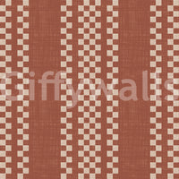 Ticking Checker Stripes - Terracotta Canvas Wallpaper⁠