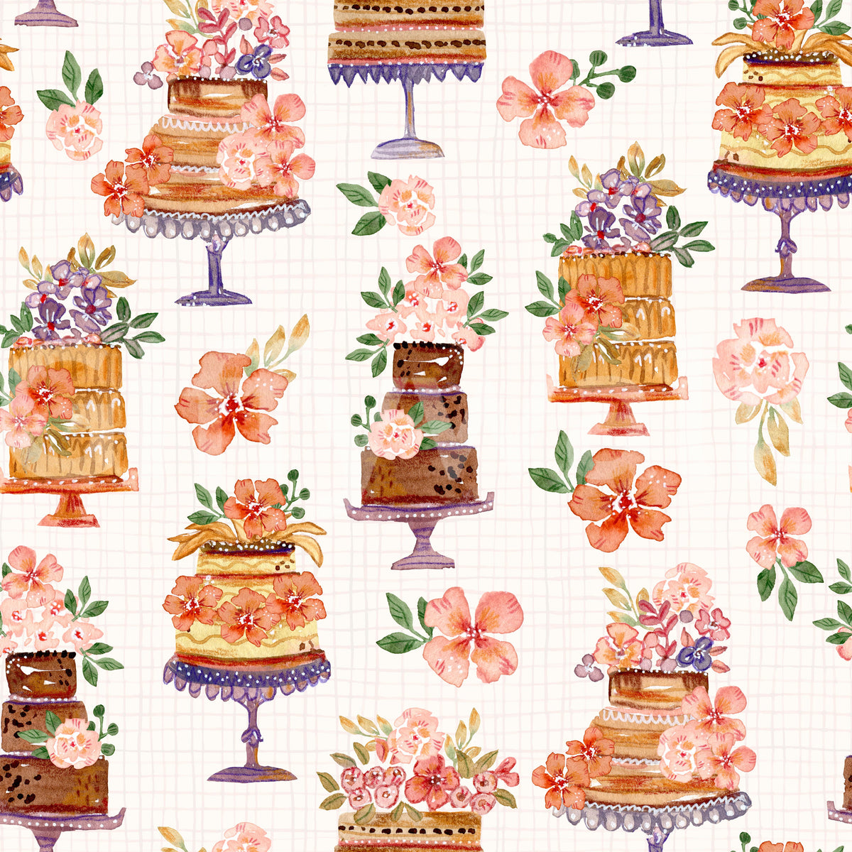 Floral Cake Celebration Wall Mural
