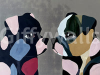 Abstract Dog Companions Wall Mural