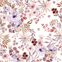 Boho Mauve Botanical Sketch Wallpaper⁠