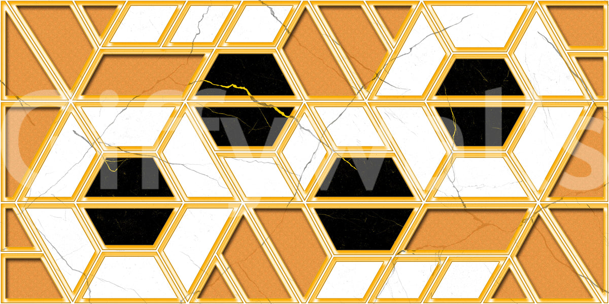 Luxury Gold Geometric Marble Wallpaper Wall Mural