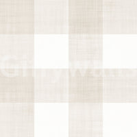 Beige Gingham Plaid Linen Look Texture Wallpaper⁠