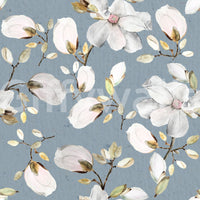 Magnolia Flowers Ocean Blue Wallpaper⁠