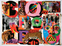 Eclectic Safari Collage Wall Mural