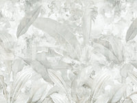 Soft Grey Tropical Botanical Wall Mural Wall Mural