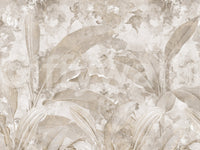 Neutral Beige Tropical Leaves Wall Mural Wall Mural
