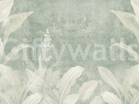 Misty Sage Botanical Leaves Wall Mural Wall Mural