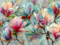Springtime Magnolia Botanical Wall Mural