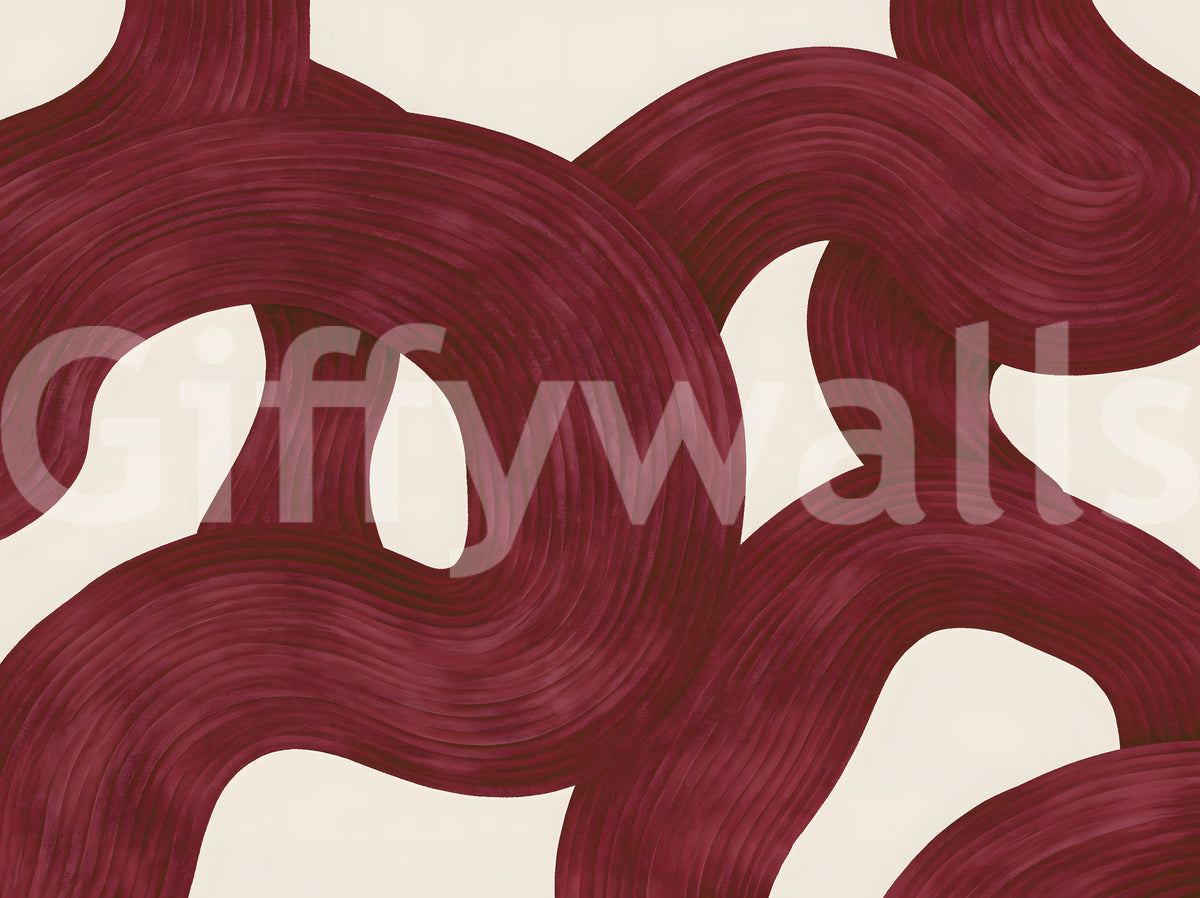 Deep Burgundy Intertwined Arches Wall Mural