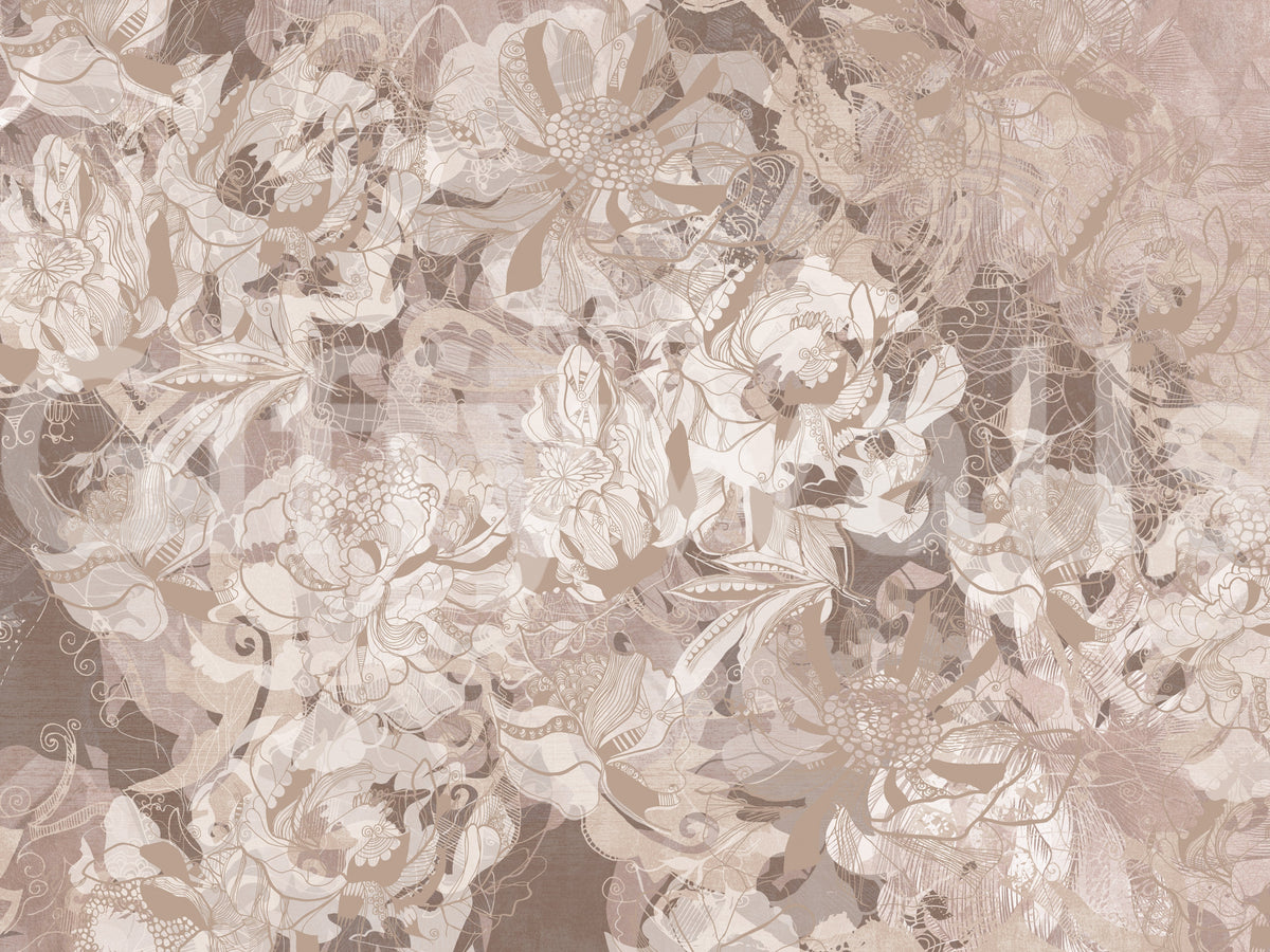 Misty Sage Duck Egg Botanical Floral Wall Mural Wall Mural